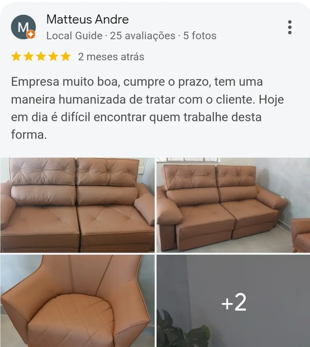 Avaliação com foto - sofá reformado